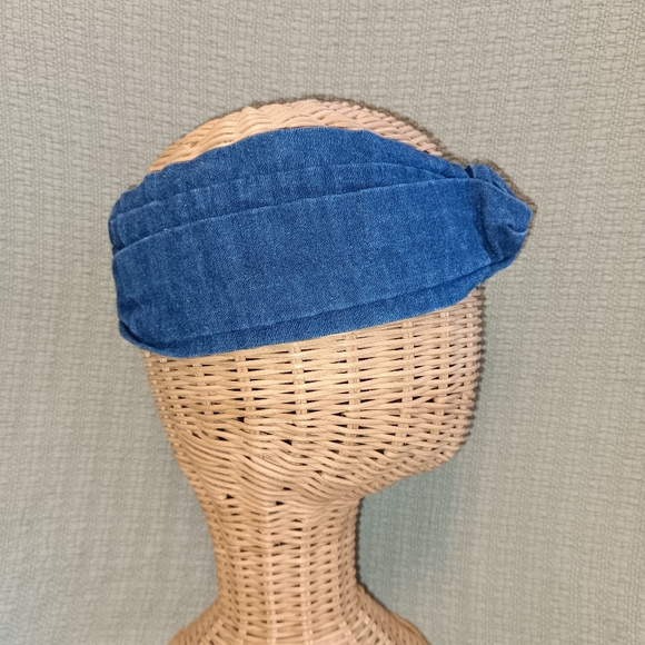 Vintage Denim Blue Headband With Velcro Closure - Picture 2 of 7